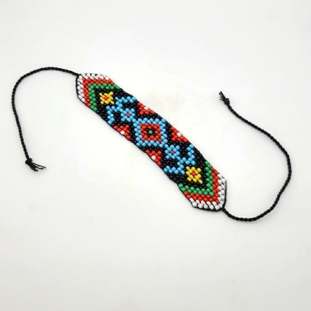 Hand beaded bracelet, adjustable length - Picture 3 of 3